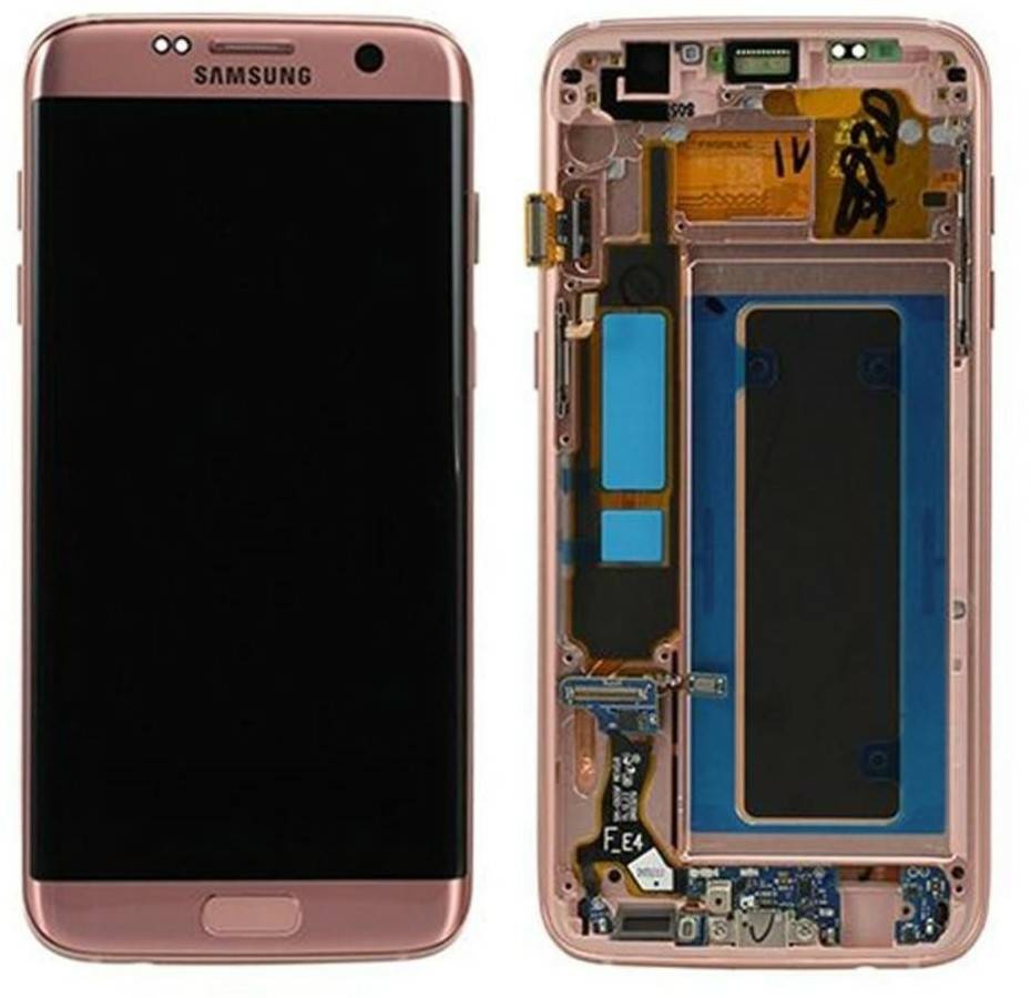 Samsung Display LCD Komplettset (Galaxy S7 Edge G935F)Pink Handy-Zubehör