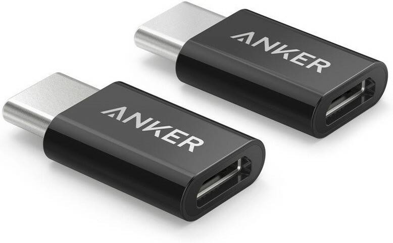 Handy-Zubehör Anker USB-C auf micro-USB Adapter (2 Stk)schwarz