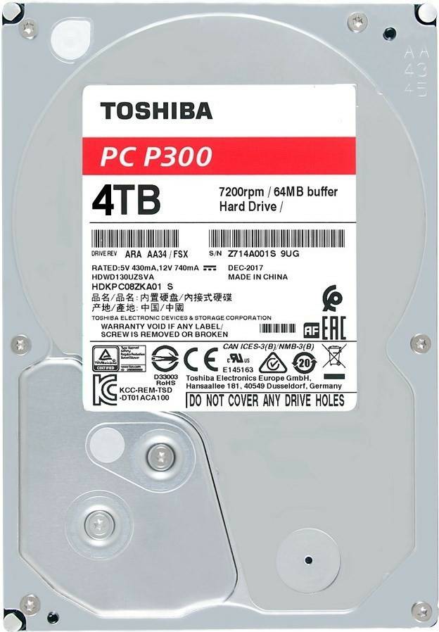 Toshiba P300 4TB Bulk (HDWD240UZSVA) PC-Komponenten