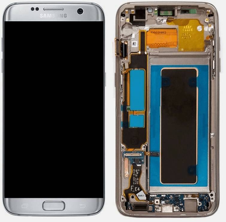 Samsung Display LCD Komplettset (Galaxy S7 Edge G935F)Silber Handy-Zubehör