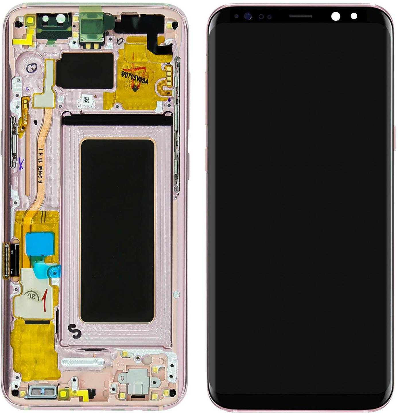 Samsung G950F Galaxy S8 - Original Ersatzteil - LCD Display / Touchscreen mit Rahmen - Pink (GH97-20457E) Handy-Zubehör