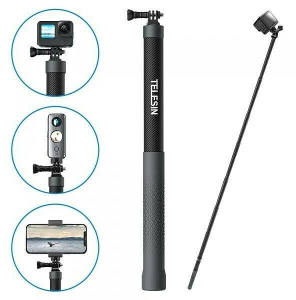 TELESIN Premium Selfie Stick Carbon 3m Handy-Zubehör