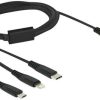 DeLock 87149 3in1 USB Type-C zu Lightning / Micro USB / USB Type-C 1m Handy-Zubehör