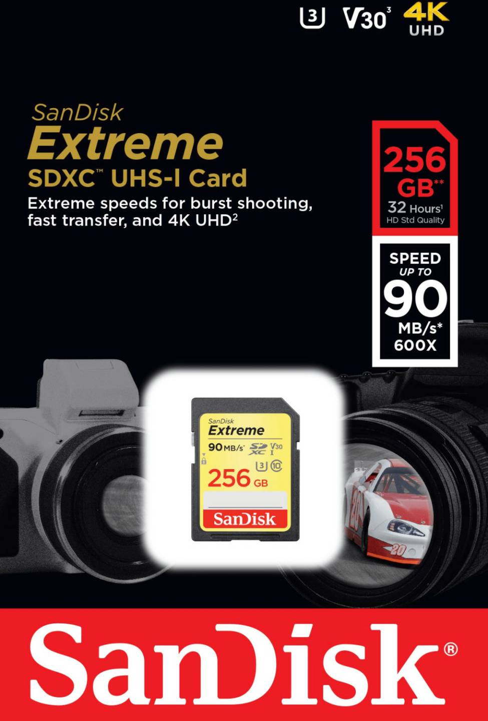 Kamera-Zubehör SanDisk Extreme SD UHS-I U3 V30SDXC - 256GB (SDSDXVF-256G-GNCIN)