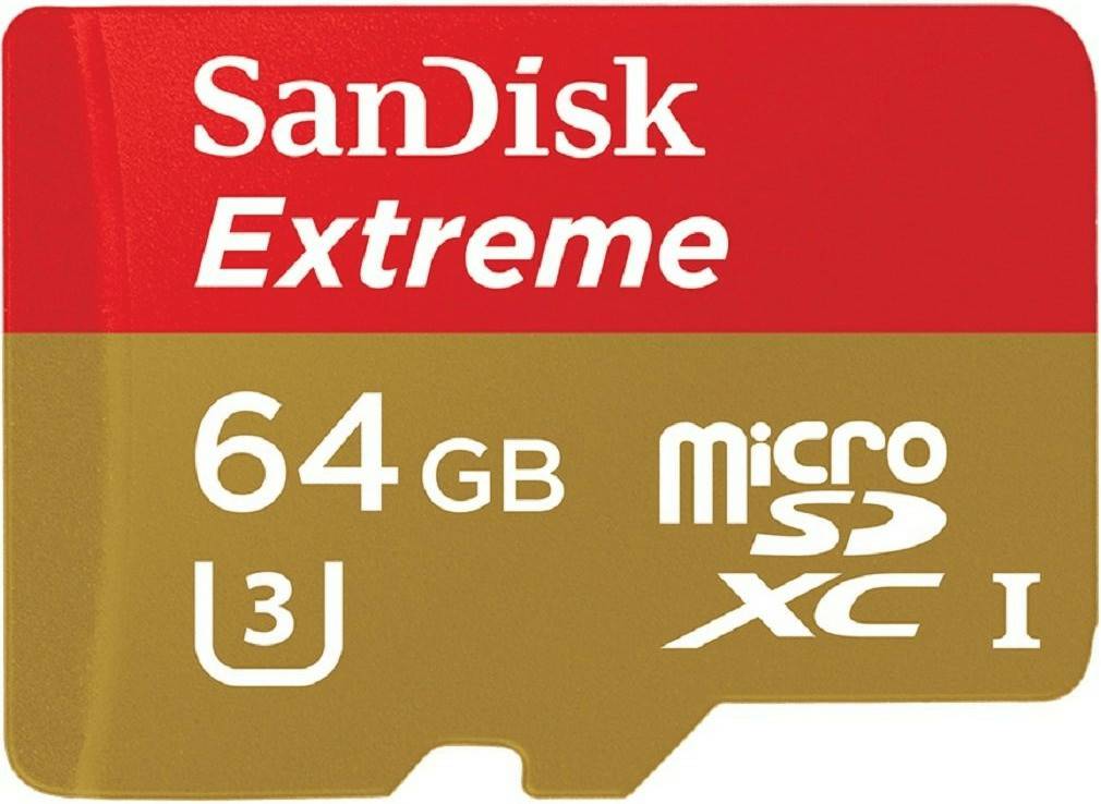 SanDisk Extreme microSD UHS-I U3 (SDSQXNE-GN6MA)microSDXC 64GB UHS-I (SDSQXNE-064G-GN6MA) Kamera-Zubehör