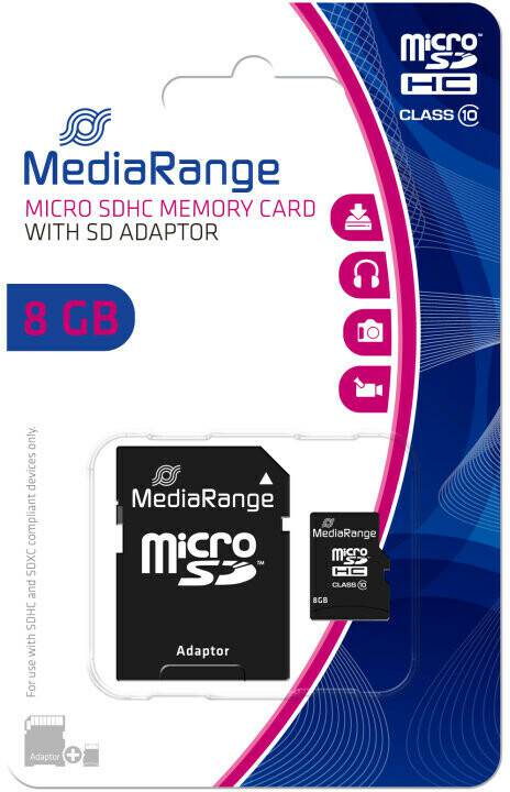 MediaRange microSDHC 8GB Class 10 (MR957) Kamera-Zubehör