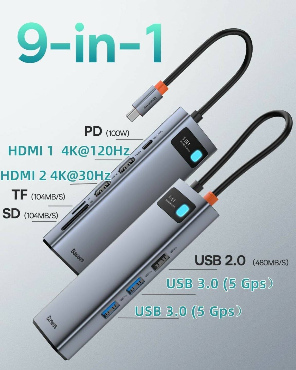 Baseus 9-in-1 USB-C Docking Station BS-OH047 PC-Zubehör