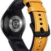 Wigento für Samsung Galaxy Watch 5 / 5 Pro 40 / 44 / 45 mm Kunstleder / Silikon Armband-Schutz Watch Uhr Gelb Ersatz Arm Band Smartwatch-Zubehör