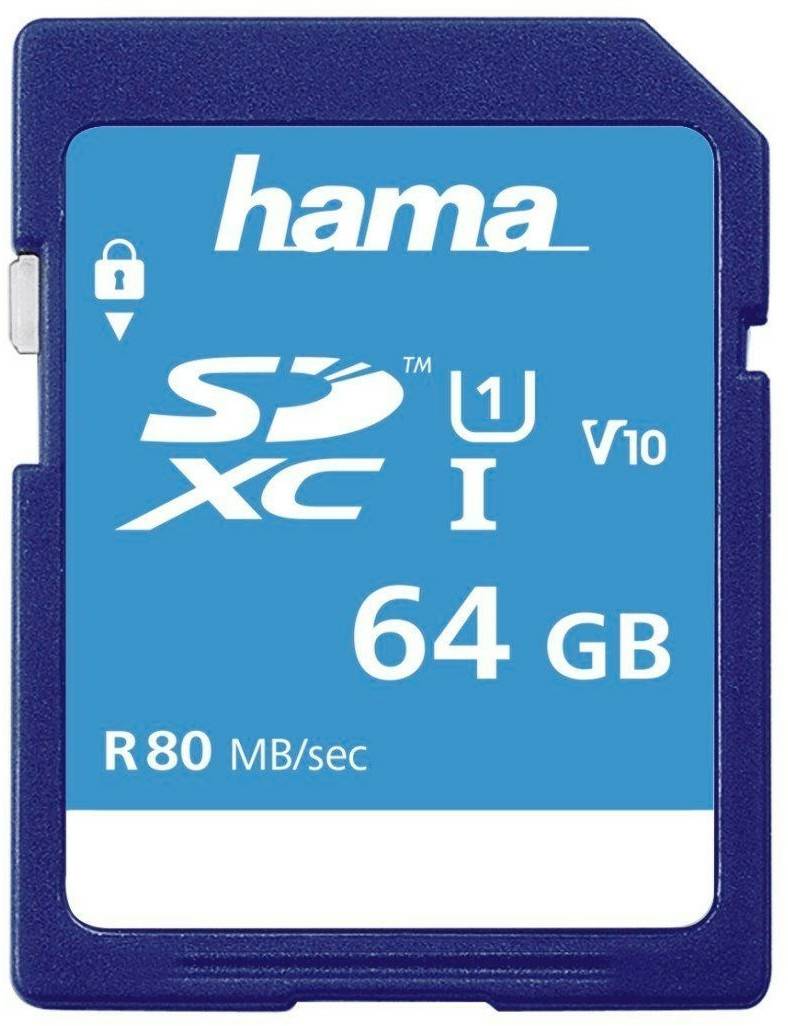 Kamera-Zubehör Hama SDHC/SDXC Class 10 UHS I 80MB/sSDXC - 64GB (00124136)