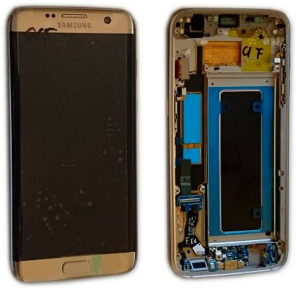 Samsung Display LCD Komplettset (Galaxy S7 Edge G935F)Gold Handy-Zubehör